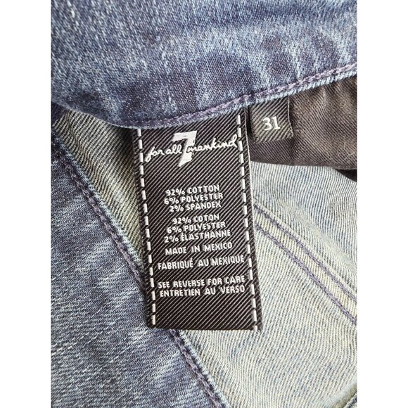7 For All Mankind Luxe Performance Adrien Size 31X33 Mens Blue Denim Logo Jeans - Picture 4 of 11